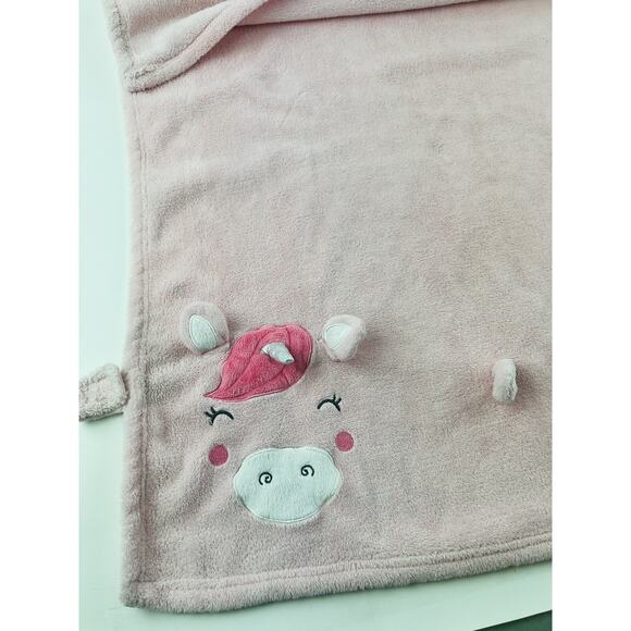 Carters Baby Blanket 3D PIG FACE Unicorn Pink Plush Pigicorn Curly Tail Piggy - Picture 13 of 15